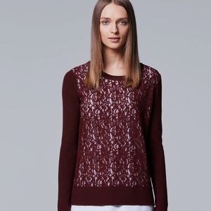 Simply Vera Wang Lace Front Mock Layer Sweater